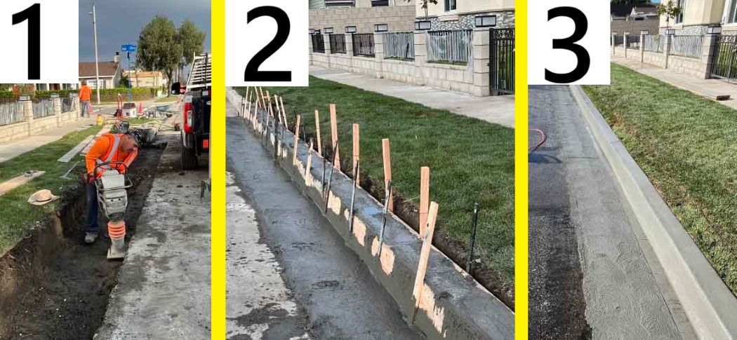 pasadena curb and gutter repair installation contractor